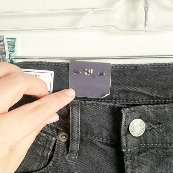 GAP High Rise Flare Stretch Denim Jeans Black Classic Style Size 28 Short New - Picture 3 of 11
